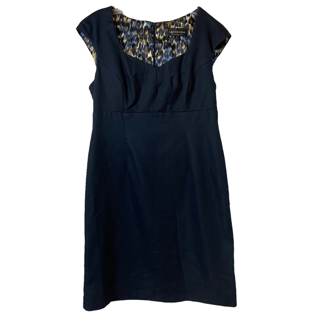 Connected Apparel Sweetheart Neckline Navy Cocktail Dress Size 14